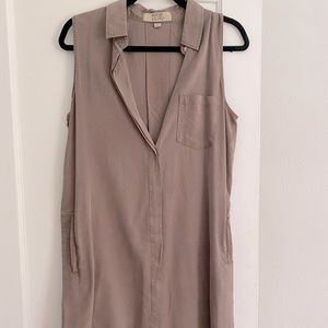 Khaki / grey shirt dress